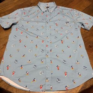 RSVLTS MEN'S DISNEY100 "LIL MICKEYS" SHORT SLEEVE BUTTON-UP SHIRT XL
